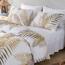 DecorBites™ Gold Print Queen Duvet Set with 2 Pillowcases - Soft & Stylish Bedding Solution