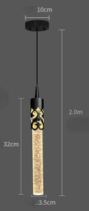DecorBites™ Crystal LED Pendant Lamp Gold Black Chandelier for Dining Living Room
