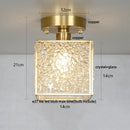 DecorBites™ Crystal Glass LED Ceiling Light Copper Canopy Nordic Modern Design