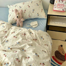 DecorBites™ Cute Cartoon Washed Cotton 4-Piece Bedding Set for Spring Soft Skin-Friendly Sheets