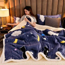 DecorBites™ Cozy Milk Velvet Blanket - 3 Layer Warmth & Fluffy Weighted Blanket