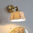 DecorBites™ Ceramic Brass LED Wall Light Fixture Pull Chain Switch Bedside Sconce