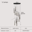 DecorBites™ Gold Crystal Stairs Chandelier Luxe LED Pendant Light Luxury Indoor Lighting