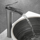 DecorBites™ Grey Waterfall Brass Basin Faucet - Hot Cold Mixer Tap for Bathroom Sink