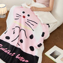 DecorBites™ Lamb Fleece Cute Printed Blanket: Soft & Warm Double-Sided Throw Blanket