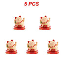 2~20PCS Wealth Waving Cat Chinese Lucky Cat Beckoning Solar Powered Small Size Crafts Home Desktop Ornaments Car Decoration