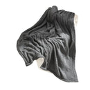 DecorBites™ Cozy Double Layer Dark Gray Fishbone Knit Blanket - Versatile Autumn Winter Sofa Cover