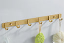 DecorBites™ Brushed Gold Aluminum Robe Hooks Set of 4 - Bathroom & Kitchen Hangers