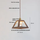 DecorBites™ Glass LED Pendant Lamp with Walnut Wood Brass Accent