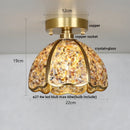DecorBites™ Crystal Glass LED Ceiling Light Copper Canopy Nordic Modern Design