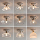 DecorBites™ LED Canopy Ceiling Light Glass Copper Luminaria De Teto