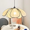 DecorBites™ Creamy Abaca Fabric Led Pendant Light - Nordic French Wabi Sabi Suspend Lamp