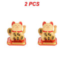 2~20PCS Wealth Waving Cat Chinese Lucky Cat Beckoning Solar Powered Small Size Crafts Home Desktop Ornaments Car Decoration