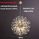 DecorBites™ Dandelion Spark LED Chandelier – Modern Art Crystal Lamps for Home Decor