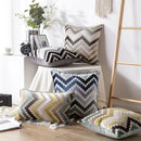 DecorBites™ Geometric Chenille Flocking Cushion Cover: Grey-Beige Home Decor Pillow Case