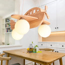 DecorBites™ Kids Wood Airplane Chandelier LED Nursery Aircraft Suspension Lights