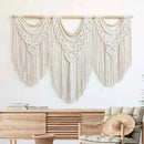 DecorBites™ Large Hand-Woven Macrame Wall Hanging Tapestry with Wooden Stick & Tassels
