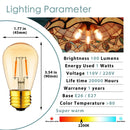 DecorBites™ LED Filament Bulb 3W ST45 Gold Dimmable E26 E27 2200K Indoor Decorative