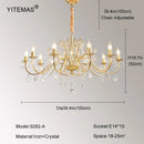 DecorBites™ Gold Crystal Chandelier with Lamp Shade for Elegant Living Room, Bedroom, and Kitchen