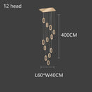 DecorBites™ Gold Acrylic Chandelier LED Pendant Light Modern Staircase Bedroom Living Room Decor