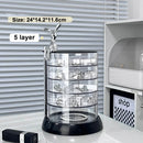 Rotating Jewelry Storage Box High-transparency Acrylic Multi-layered Partitioned Storage Rack Earring Ring Jewelry Box