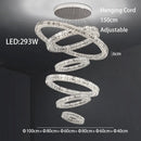 DecorBites™ Crystal LED Chandelier: Modern Luxury Chrome Steel & Clear K9 Crystal Lighting