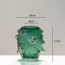 DecorBites™ Green Sea Cucumber Glass Vase Terrarium for Home Decoration