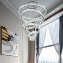 DecorBites™ Crystal LED Chandelier: Luxury Modern Ring Stair Hanging Lamp for Living Room Decor