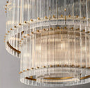 DecorBites™ Clear LED Glass Chandelier, Two-Tier Round Living Room Pendant Light