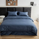 DecorBites™ Grey Lines Stripes Duvet Cover Set Cotton Satin Jacquard Queen King Size