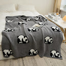 DecorBites™ Kawaii Panda Jacquard Throw Blanket
