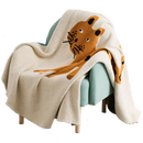 DecorBites™ Kawaii Bee Pattern Cozy Blanket - Super Soft White Spot Edge Design