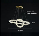 DecorBites™ Crystal Flower LED Chandelier: Modern Luxury Round Ring Pendant Light for Dining & Living Room