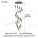 DecorBites™ Cylindrical Chandelier: Modern Nordic Indoor Lighting for Living Room, Staircase & Ceiling