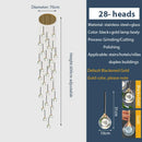 DecorBites™ Gold Crystal Raindrop Chandelier for Staircase Foyer