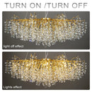 DecorBites™ Gold Crystal Chandelier LED Round Light Island Branch Chandelier