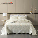 DecorBites™ Gold Embroidery Cotton Bohemia Quilt Set - 3PCS Coverlet & Pillowcase