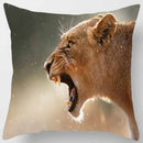 DecorBites™ Animals World Tiger Lion Pillow Case for Cute Home Decor in Sofa Living Room