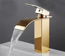 DecorBites™ Gold Bathroom Faucet: Brass Rose Gold Basin Waterfall Mixer Tap