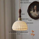 DecorBites™ Brown Wood LED Pendant Lamp Ceramic Nordic Hanging Light Fixtures