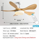 DecorBites™ 58" Modern LED Ceiling Fan Light Strong Winds for Living Room & Restaurant
