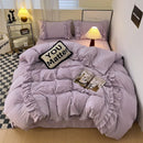 DecorBites™ Lace Patchwork Duvet Cover Set, Soft Microfiber, Full Queen Size Bed Linen Pillowcase