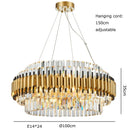 DecorBites™ Gold Crystal Chandelier LED Ceiling Pendant Light - Luxurious Living Room Decor