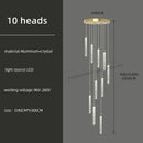 DecorBites™ Golden LED Crystal Chandelier for Living Room Staircase