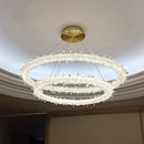 DecorBites™ Luxe Crystal Pendant Light - Dimmable LED Art Deco Circle Lamp