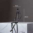 DecorBites™ Abstract Metal Human Sculpture Cast Iron Black Person Desktop Ornament