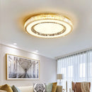 DecorBites™ Gold Crystal Ceiling Lamp Double Layer Modern Chandelier Led Glossy Bedroom Decor