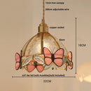 DecorBites™ Clear Glass LED Pendant Light Tiffany Butterfly Hanging Lamp