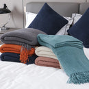 DecorBites™ Cozy Knitted Sofa Blanket with Tassels - Versatile Home Decor and Wrap