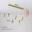 DecorBites™ Crystal LED Chandelier: Modern Staircase & Living Room Pendant Light Fixture